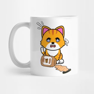 Cute Orange Cat spilled a jar of peanut butter Mug